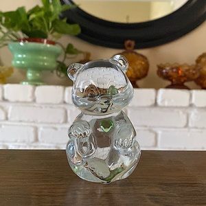 Vintage  Fenton August Glass Teddy Bear Figurine